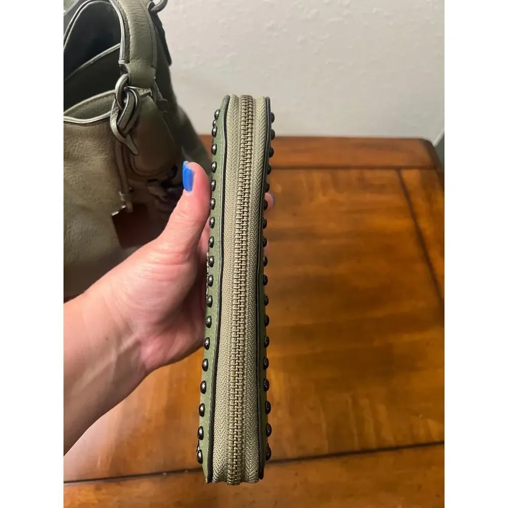 Coach Pebbled Leather Accordion Zip Wallet